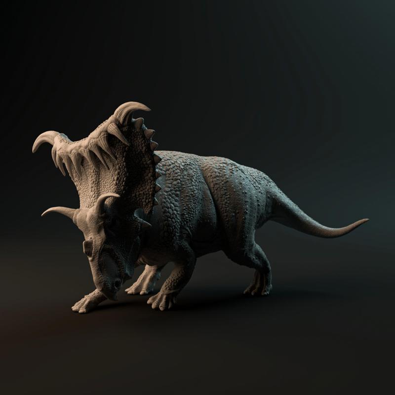 Kosmoceratops angry 1-35 scale pre-supported dinosaur FREE model sample