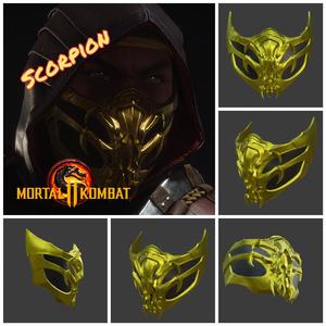 Scorpion mask from Mortal Kombat 11 - Demonic warrior