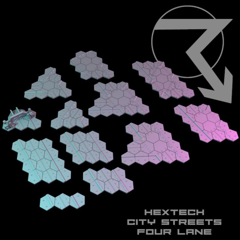 HEXTECH - City Streets (Battletech Compatible Hex Terrain)