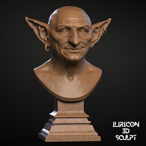 Intelligent goblin bust