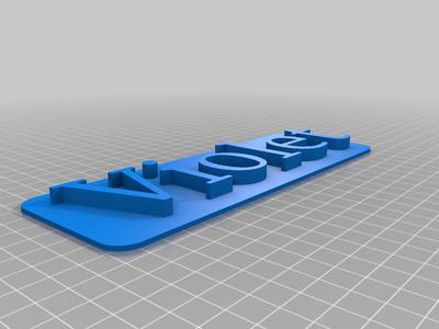 Violet 3D Nameplate