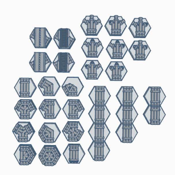 Industrial Pipeline Set Hex Map Scale