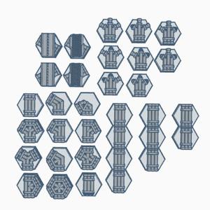 Industrial Pipeline Set Hex Map Scale