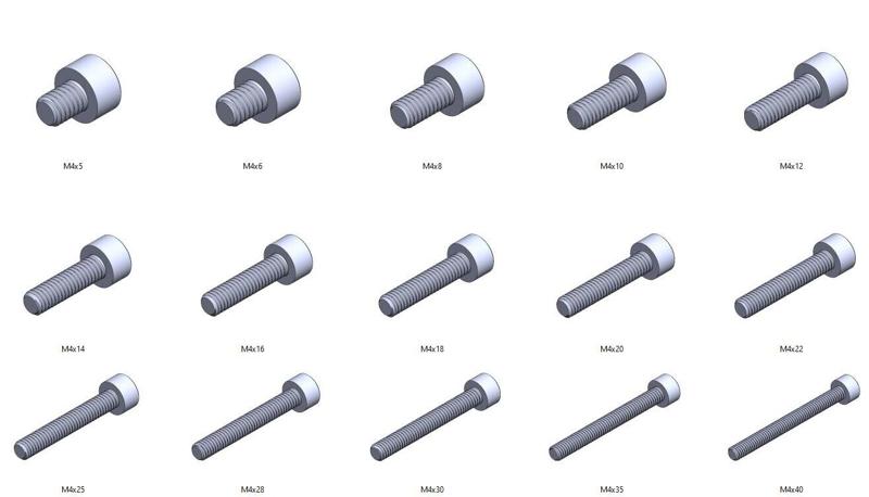 M4 screws DIN 912 VG + M4 nut DIN934 Nut Screw