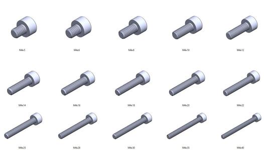 M4 screws DIN 912 VG + M4 nut DIN934 Nut Screw