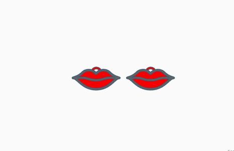 earrings lips key chain necklace