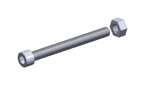 M10 x 90mm bolt DIN 912 VG + M10 nut DIN934 Nut Screw