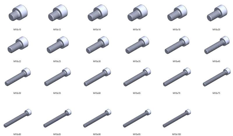 M10 screws DIN 912 VG + M10 nut DIN934 Nut Screw