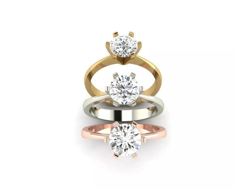Solitaire Wedding Engagement Women Ring 3D print model