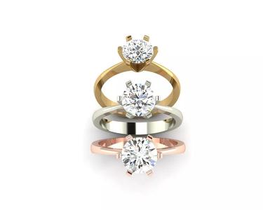 Solitaire Wedding Engagement Women Ring 3D print model