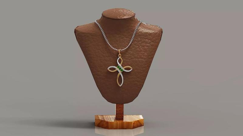 Diamond set cross pendant