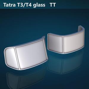 Tatra T3/T4 front and rear glass TT