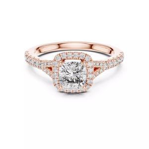 Split Shank Cushion Cut Diamond Wedding Ring 3DM STL Video