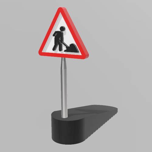 Door Stop with Road Works Sign