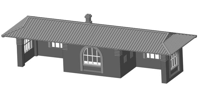 Typical waiting pavilion of a suburban platform MLD0.001 Remastered