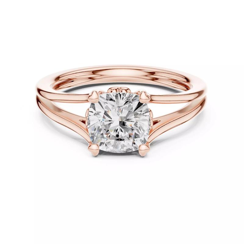 Solitaire Split Shank Cushion Cut Wedding Ring 3DM STL Video