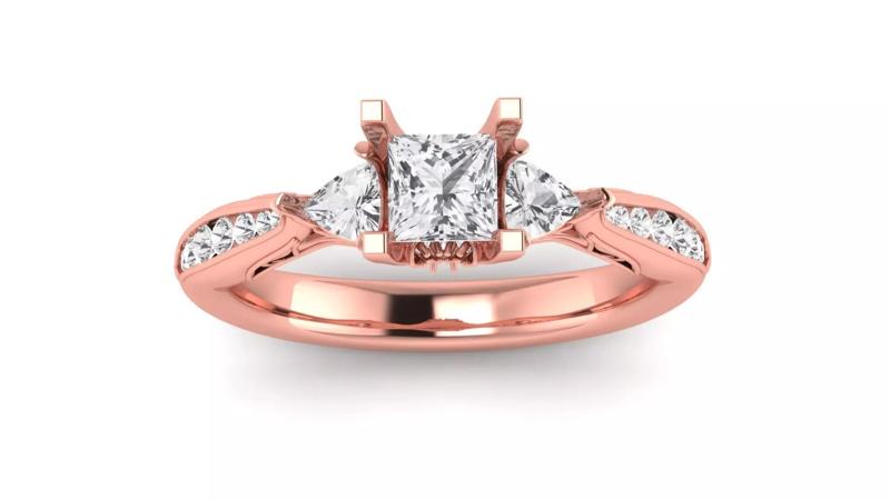 Three Stone Wedding Engagement Women Ring