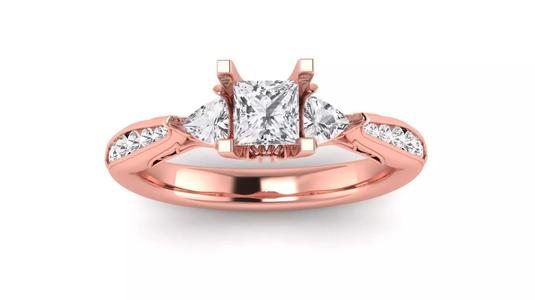 Three Stone Wedding Engagement Women Ring
