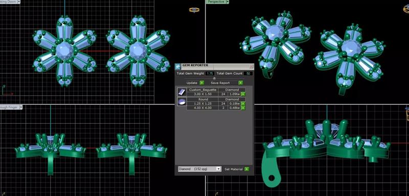 earrings jewellry 3d designer