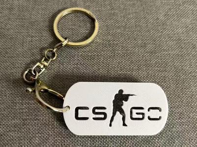 CSGO Counter-Strike Logo Keychain Necklace Dog Tag Pendant Gaming Merchandise