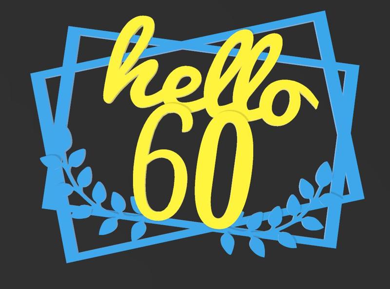 Mini cadre fête des 60 ans - frame or topper 60 years