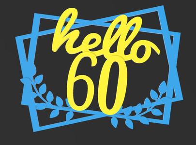 Mini cadre fête des 60 ans - frame or topper 60 years