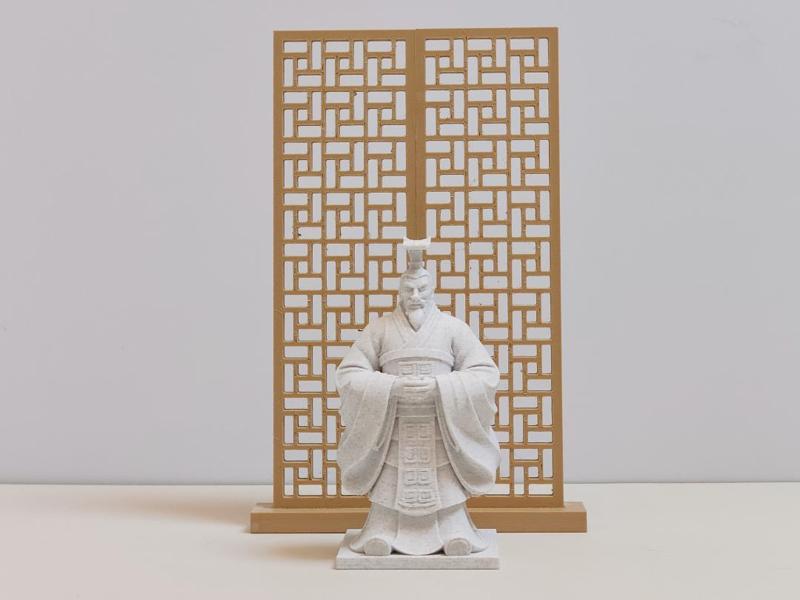 Zen-style Key Pattern Wood Grid Desktop Screen