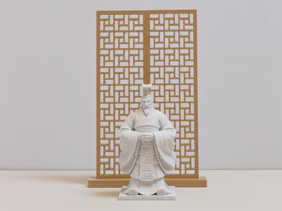Zen-style Key Pattern Wood Grid Desktop Screen