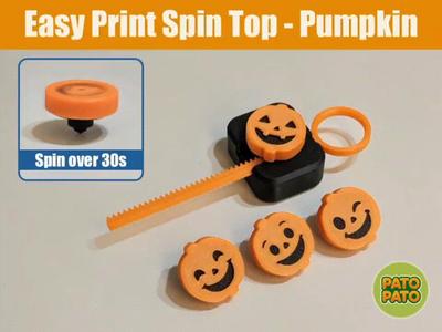 Easy print spin top - Pumpkin