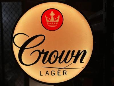 Crown Lager Two sided Pub wall mount light box