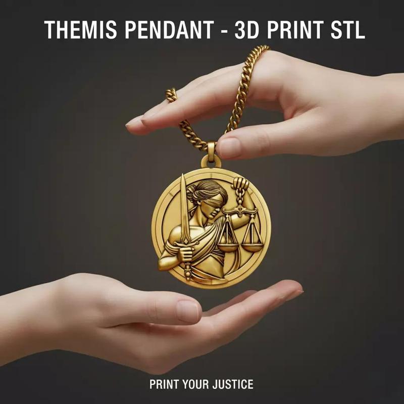 printable Themis Justice pendant relief and wall deco