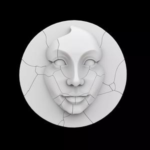 Broken Stone Face Wall Plate 3D Printable Model