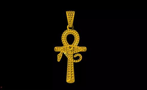 ankh cross with eye of horus pendant 3D print model