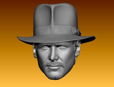 Indiana Jones Headsculpt 1/6 Sixth 1/12 twelfth scale (Harrison Ford, Raiders of the lost ark, temple of doom, last crusade, star wars, han solo, marvel, george lucas, spielberg.)