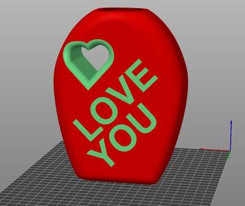Love You Vase (Dual Color - Dual Extrusion)