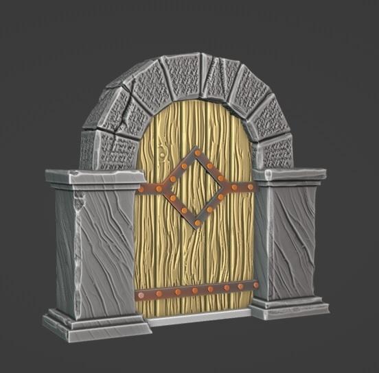 Wood and stone gate