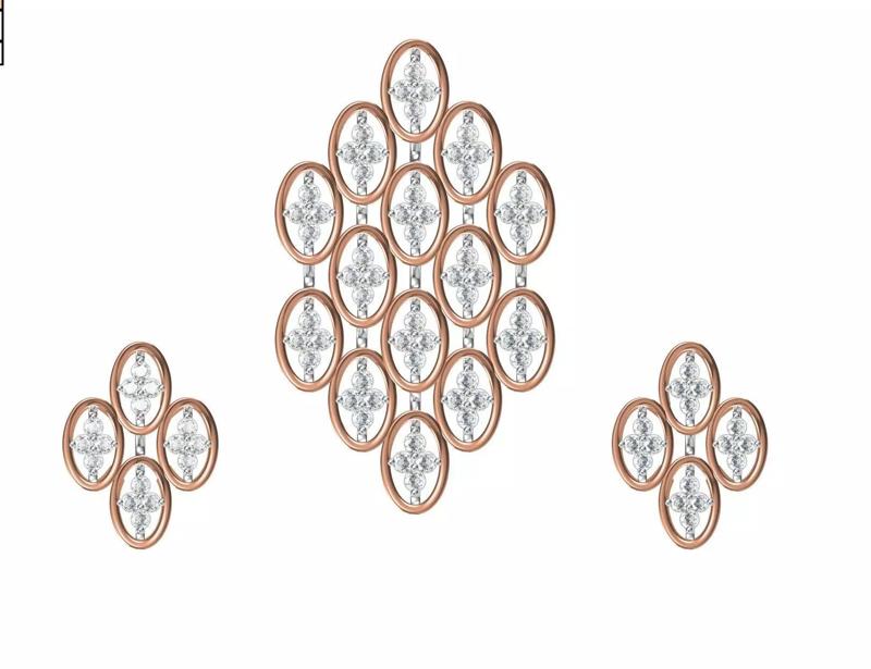 Women Earrings Pendant Set STL FBX JCD Details