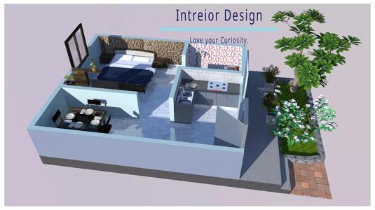 ONE BHK HOUSE PLAN WITH 3D MODEL