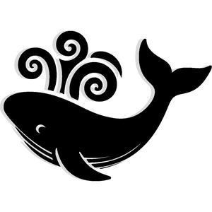 whale diving with water spirals above 3 - 2D/3D Wall Art STL+SVG For CNC Router, Plasma, Waterjet, Laser & 3D Printer