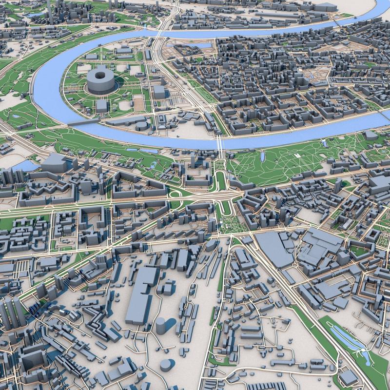 Moscow City Russia Map 3D Model