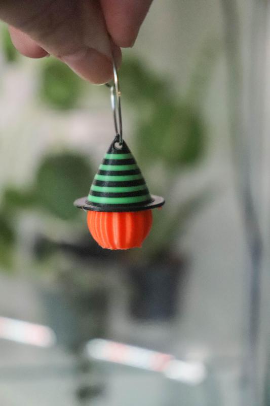 Pumpkin with witch hat