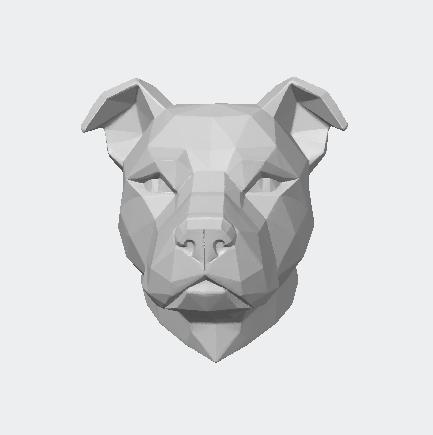 Staffordshire Bull Terrier Staffy head trophy lowpoly