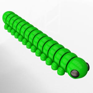 Caterpillar Long-Cute Flexi Articulated Print-in-place Fidget with 3MF included.No Supports and no Rafts
