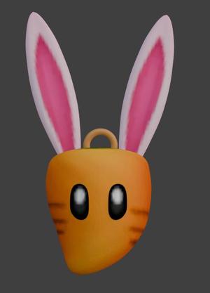 Carrot Bunny Keychain - Whimsical Garden Critter - Nature Inspired - Ready to Print