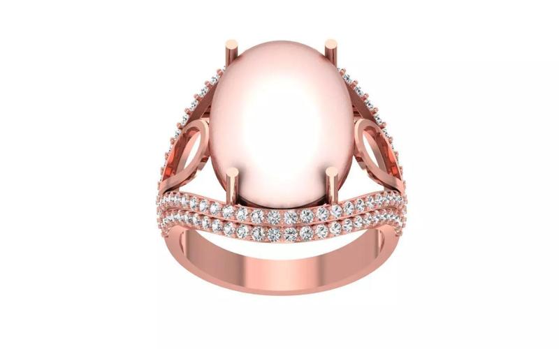 Women Pearl Ring 3dm STL OBJ FBX Render Details