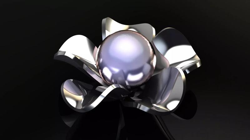 Flower silver ring with