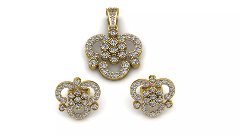 ZIRCON DIAMOND LOCKET SET 3D PRINTABLE MODEL