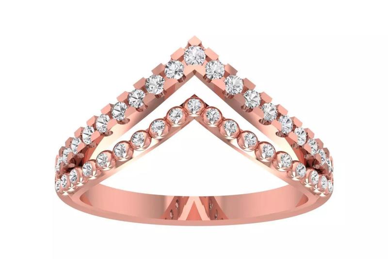 Women Wedding Double Curved Band Ring