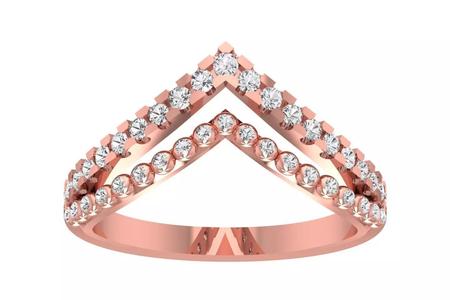 Women Wedding Double Curved Band Ring