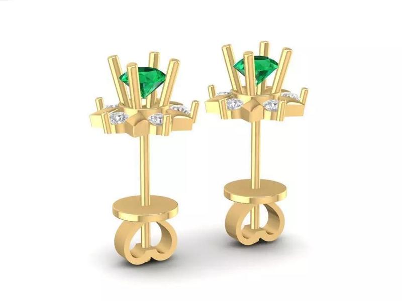 Round Diamond Earrings for Women 1375